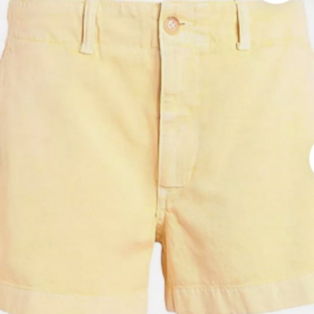Lauren Ralph Lauren Women's casual Chino Flat Front Shorts Shell Yellow,  Size 6